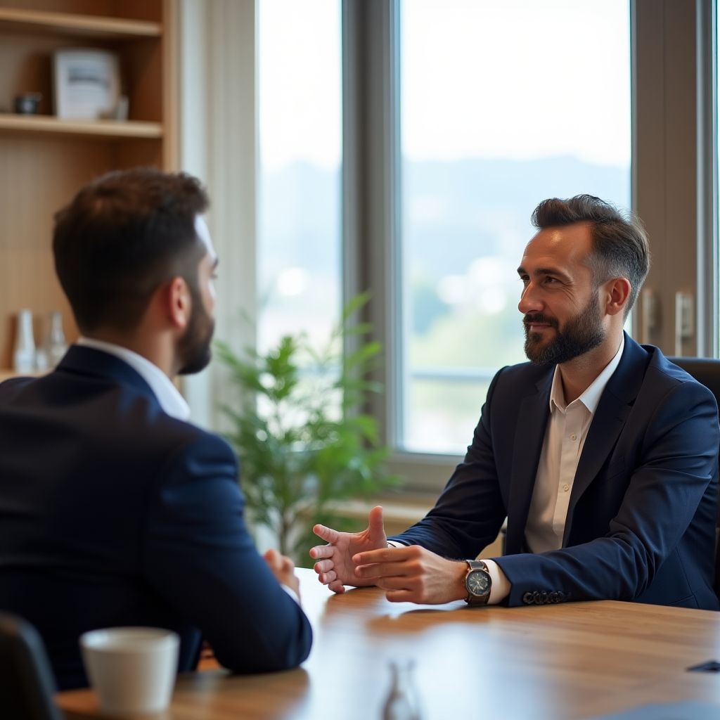 Client meeting office consultation property investment discussion professional